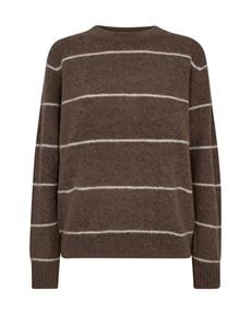 MOS MOSH STRIK, MMTHORA SLIM STRIPE CREWNECK KNIT, PINE BARK